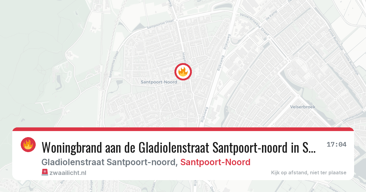 Woningbrand aan de Gladiolenstraat Santpoort-noord in Santpoort-Noord — 13 aug 2026