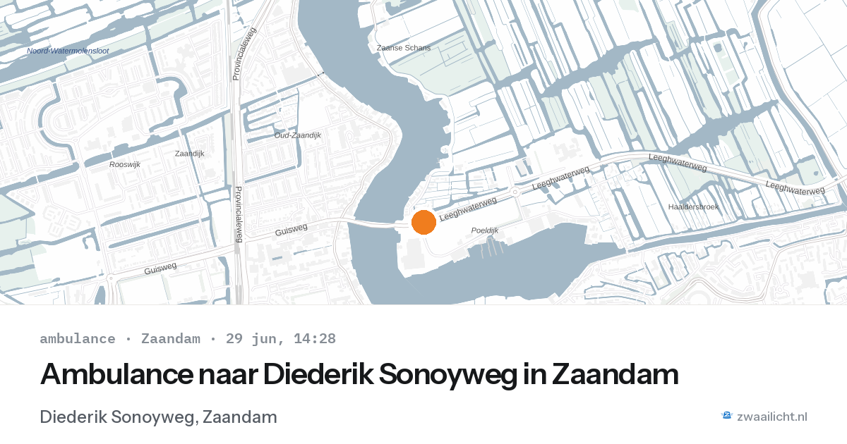 Ambulance naar Diederik Sonoyweg in Zaandam — 29 jun 2026
