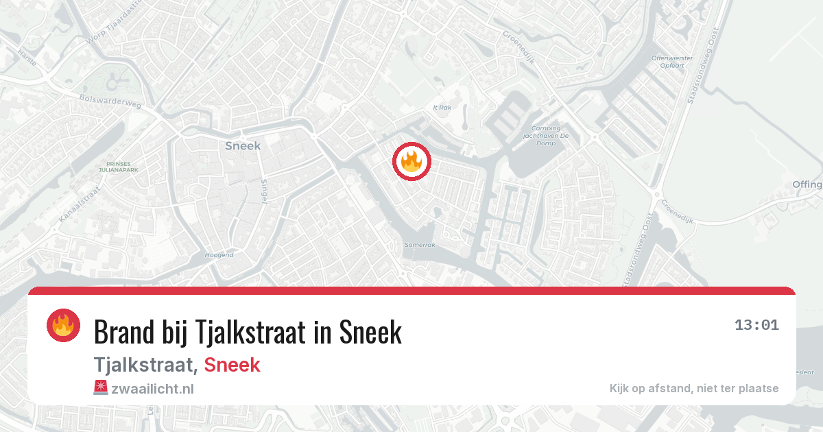 Brand bij Tjalkstraat in Sneek — 15 jun 2026