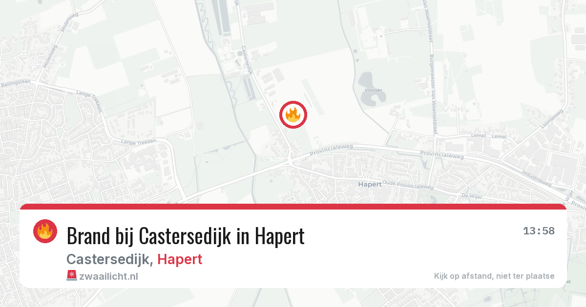 Brand bij Castersedijk in Hapert — 17 jul 2026