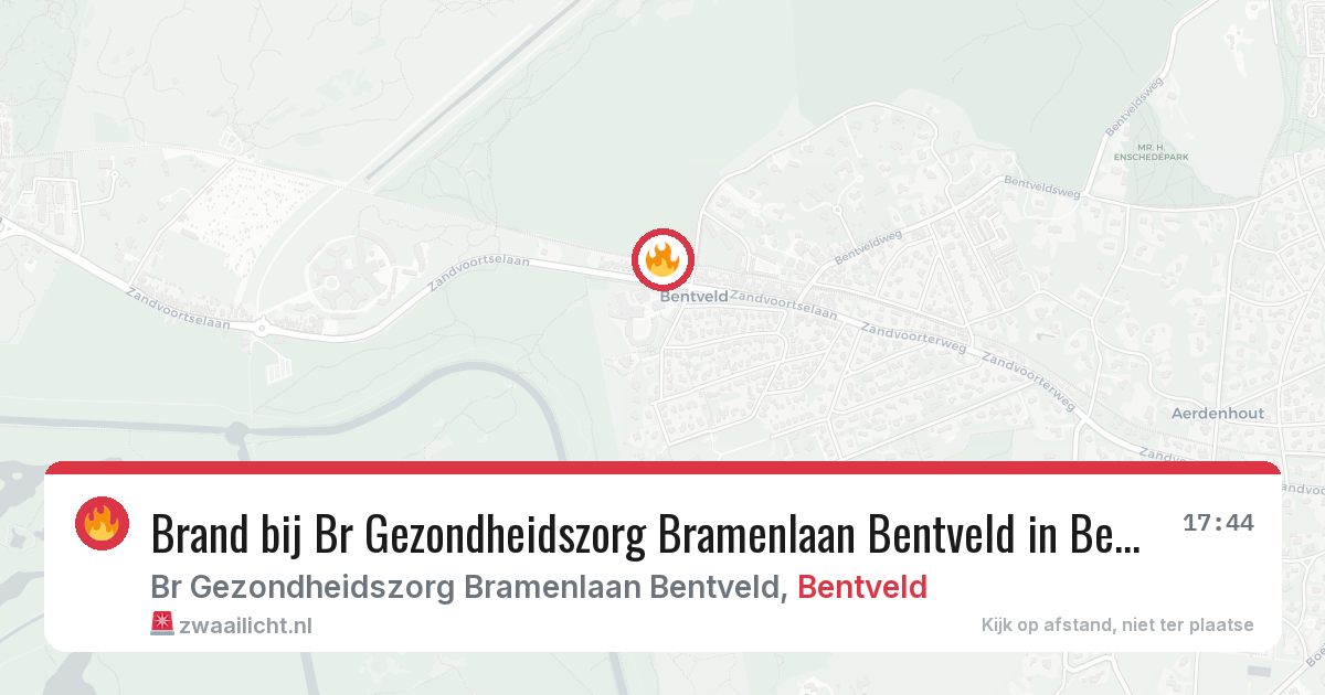 Brand bij Br Gezondheidszorg Bramenlaan Bentveld in Bentveld — 16 apr 2026