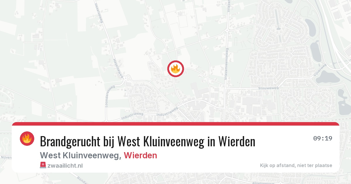 Brandgerucht bij West Kluinveenweg in Wierden — 16 jul 2026