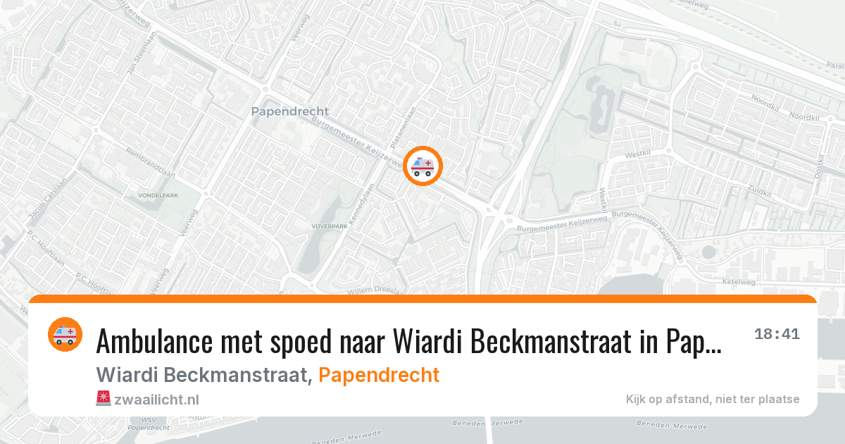 Ambulance met spoed naar Wiardi Beckmanstraat in Papendrecht — 13 jul 2026