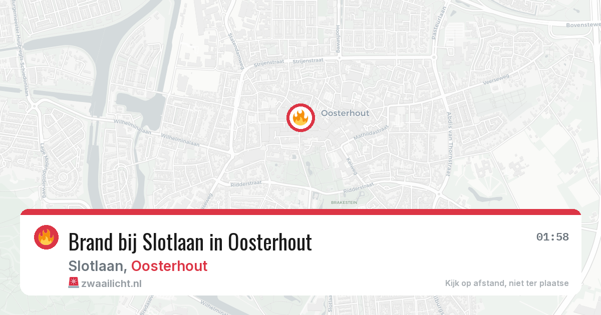 Brand bij Slotlaan in Oosterhout — 27 jul 2026