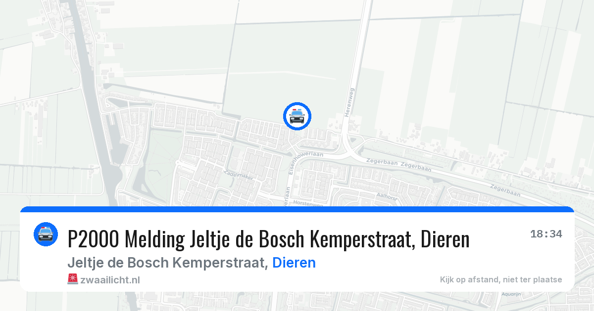 P2000 Melding Jeltje de Bosch Kemperstraat, Dieren — 12 jul 2026