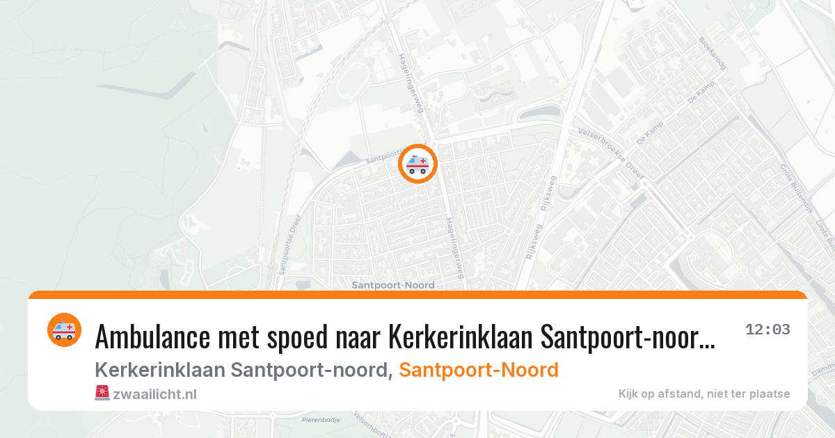 Ambulance met spoed naar Kerkerinklaan Santpoort-noord in Santpoort-Noord — 16 mrt 2026