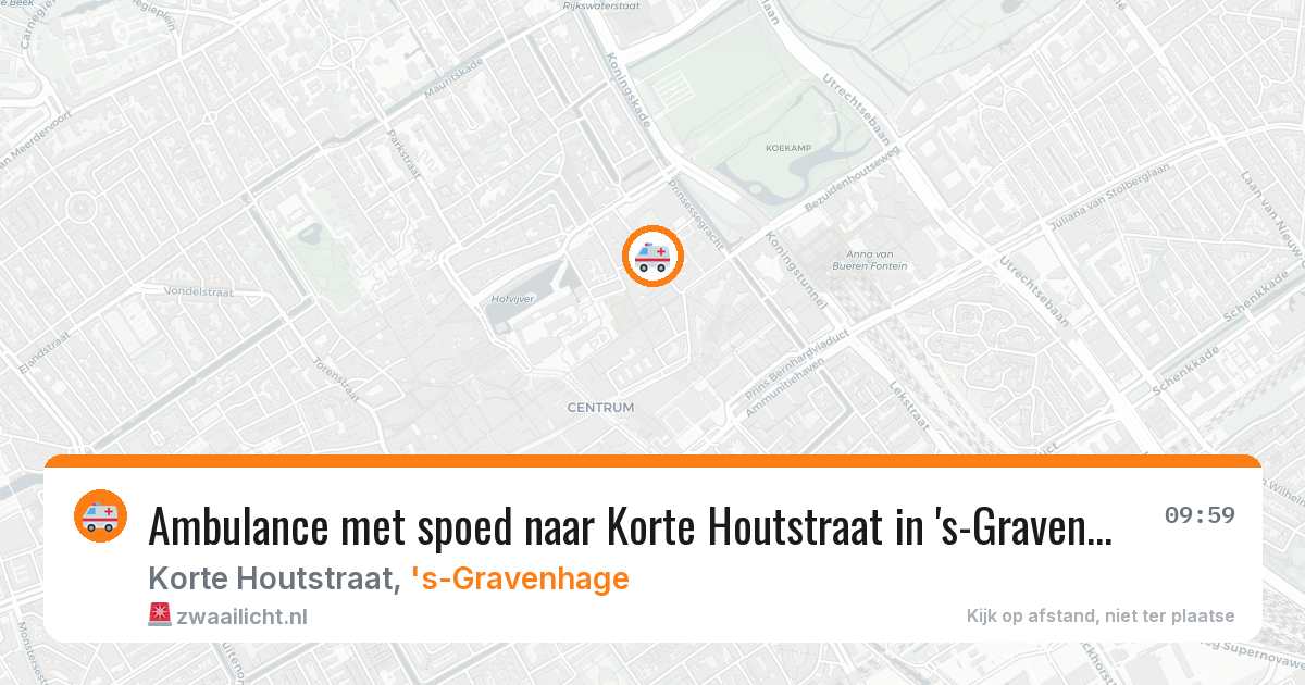 Ambulance met spoed naar Korte Houtstraat in 's-Gravenhage — 9 mrt 2026