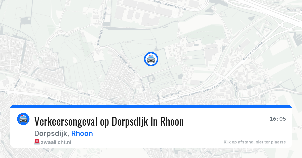 Verkeersongeval op Dorpsdijk in Rhoon — 20 mrt 2026