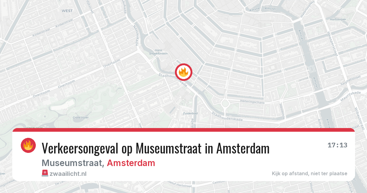 Verkeersongeval op Museumstraat in Amsterdam — 10 aug 2026