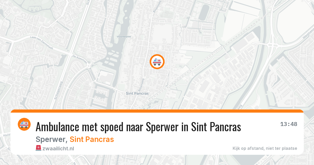 Ambulance met spoed naar Sperwer in Sint Pancras — 4 aug 2026