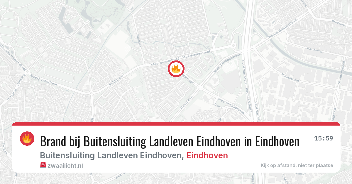 Brand bij Buitensluiting Landleven Eindhoven in Eindhoven — 30 jul 2026