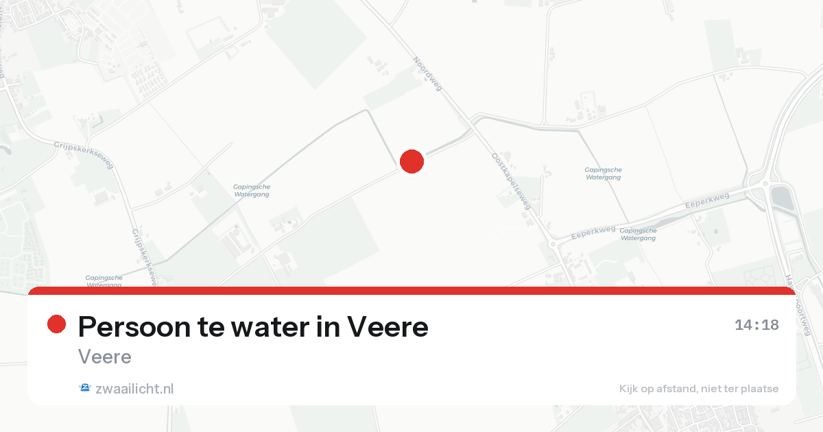 Persoon te water in Veere — 7 apr 2026