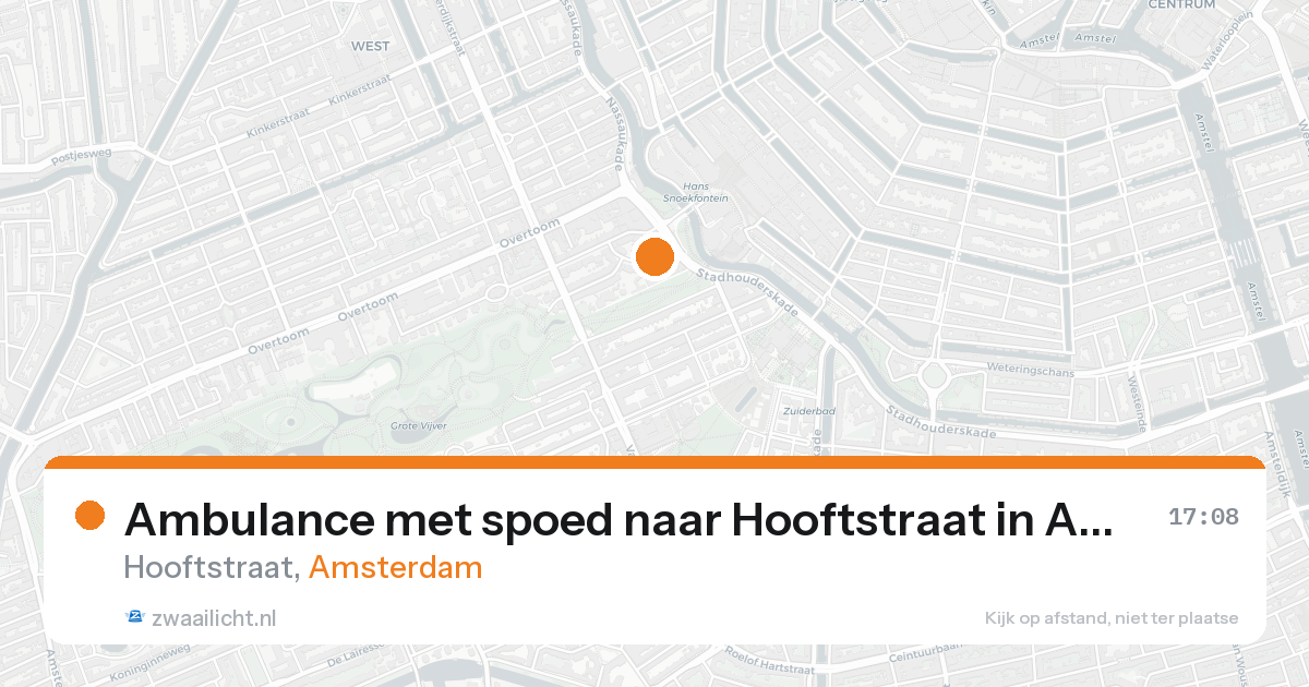 Ambulance met spoed naar Hooftstraat in Amsterdam — 25 aug 2026