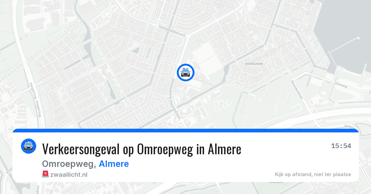Verkeersongeval op Omroepweg in Almere — 31 jul 2026
