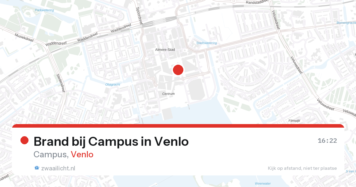 Brand bij Campus in Venlo — 12 aug 2026