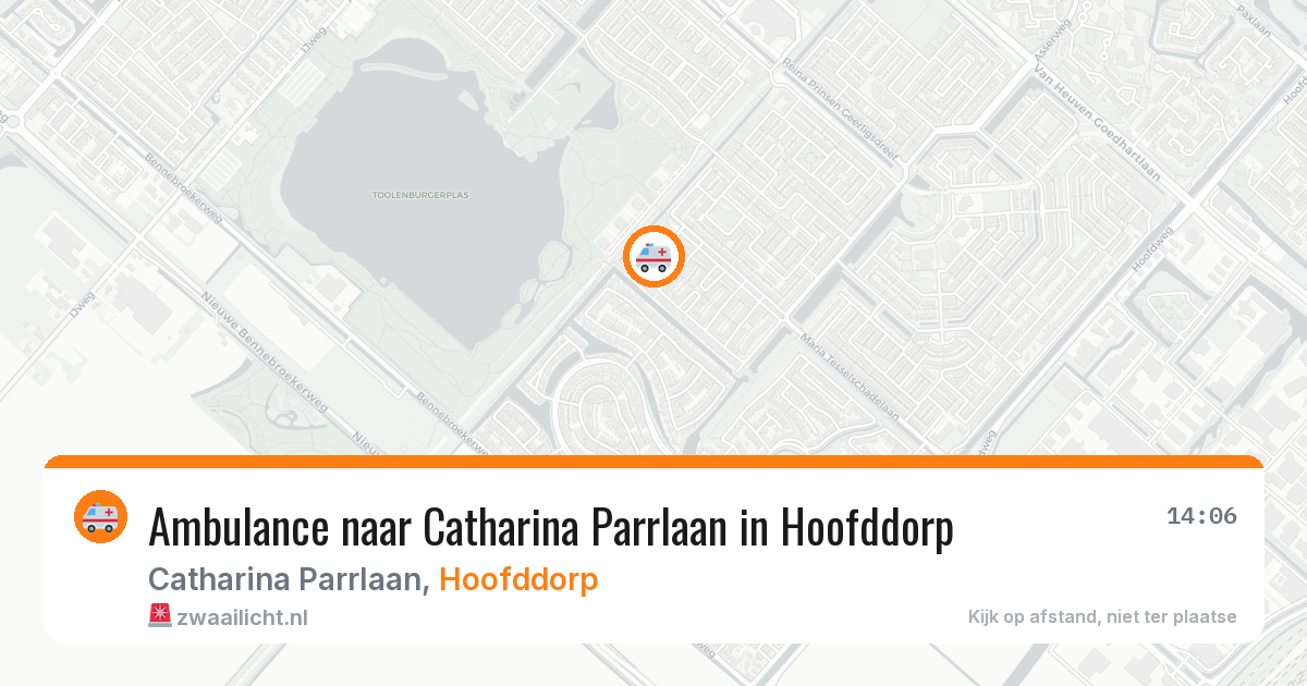 Ambulance naar Catharina Parrlaan in Hoofddorp — 21 jun 2026