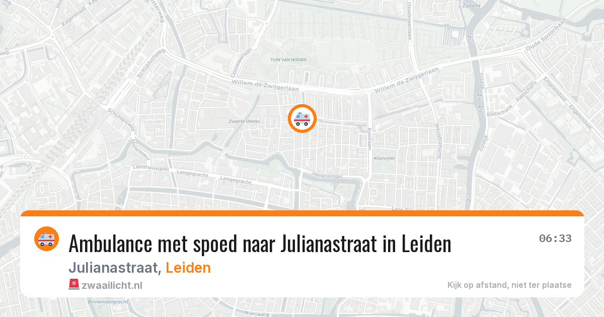 Ambulance met spoed naar Julianastraat in Leiden — 9 feb 2026