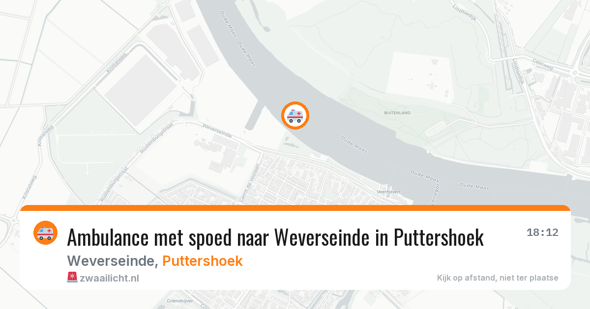 Ambulance met spoed naar Weverseinde in Puttershoek — 13 aug 2026