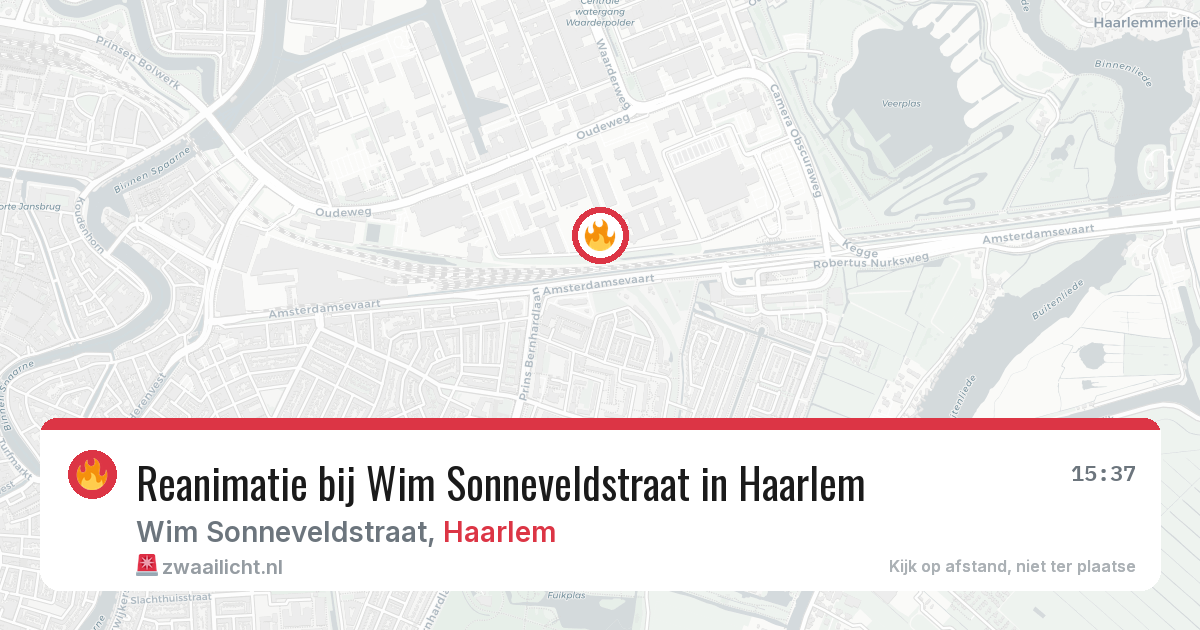 Reanimatie bij Wim Sonneveldstraat in Haarlem — 20 mrt 2026