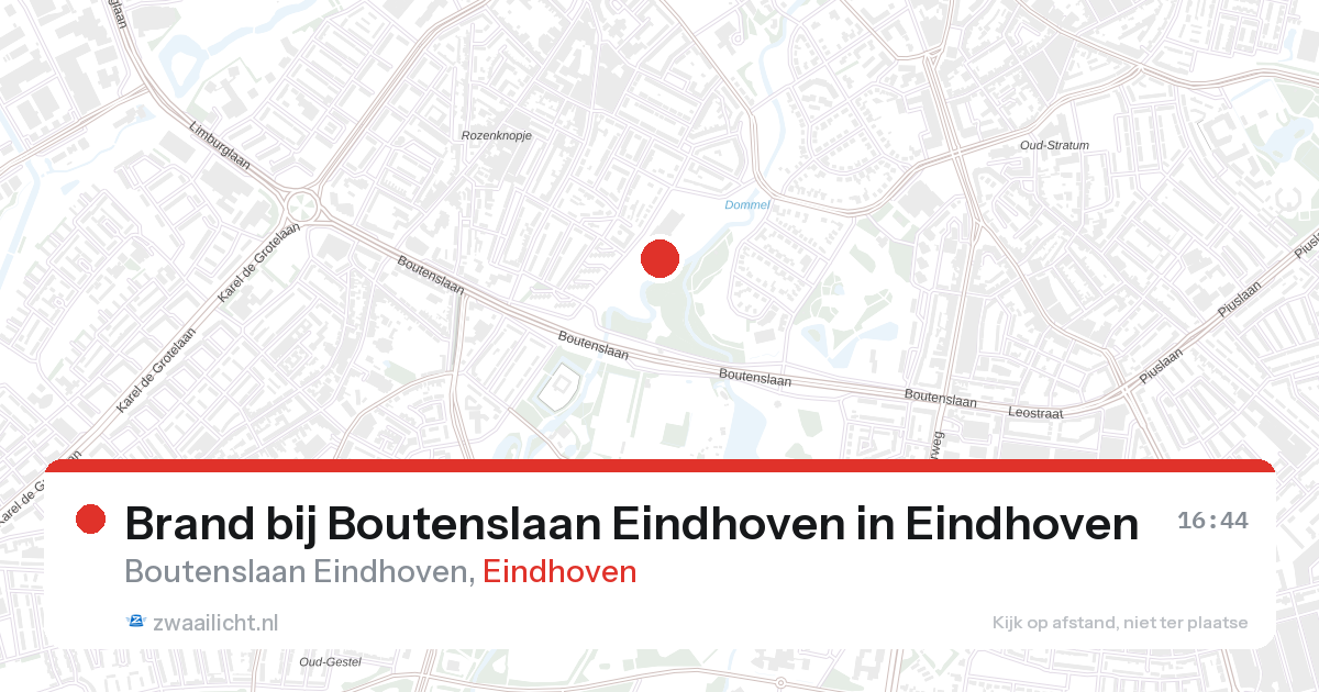 Brand bij Boutenslaan Eindhoven in Eindhoven — 27 aug 2026