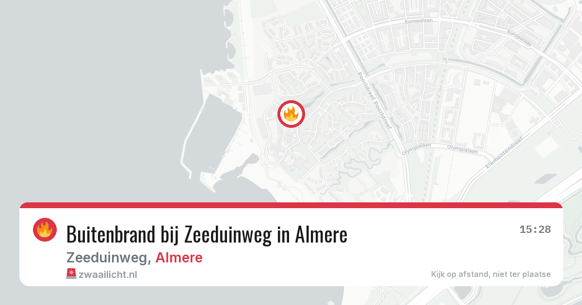 Buitenbrand bij Zeeduinweg in Almere — 9 mei 2026