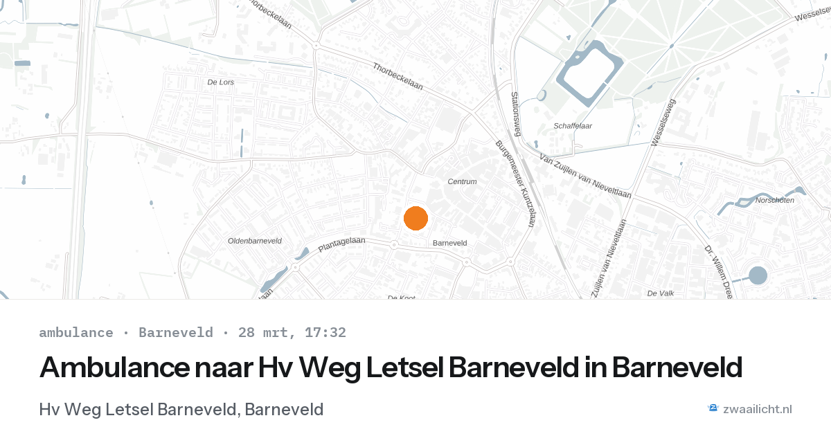 Ambulance naar Hv Weg Letsel Barneveld in Barneveld — 28 mrt 2026