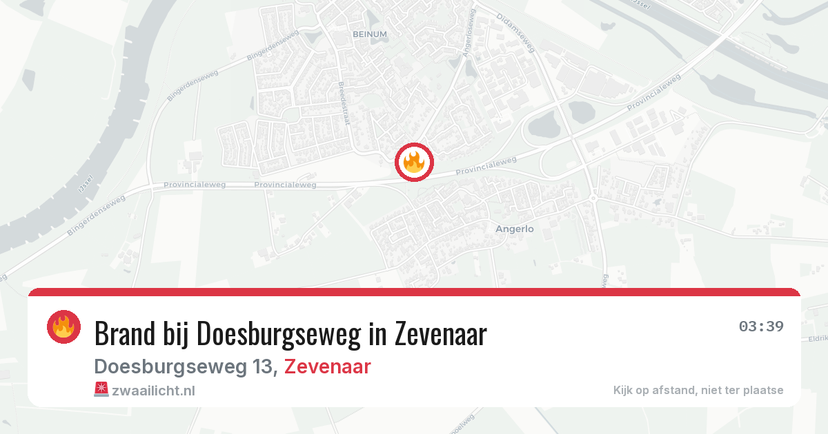 Brand bij Doesburgseweg in Zevenaar — 28 jun 2026