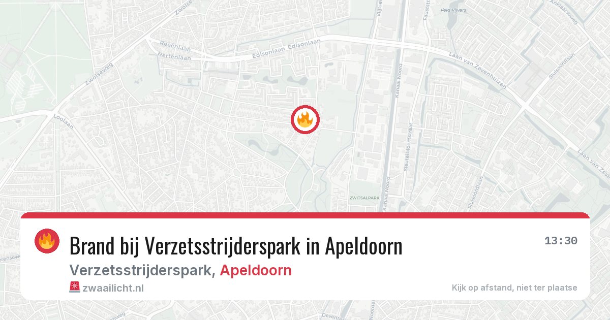 Brand bij Verzetsstrijderspark in Apeldoorn — 25 jun 2026