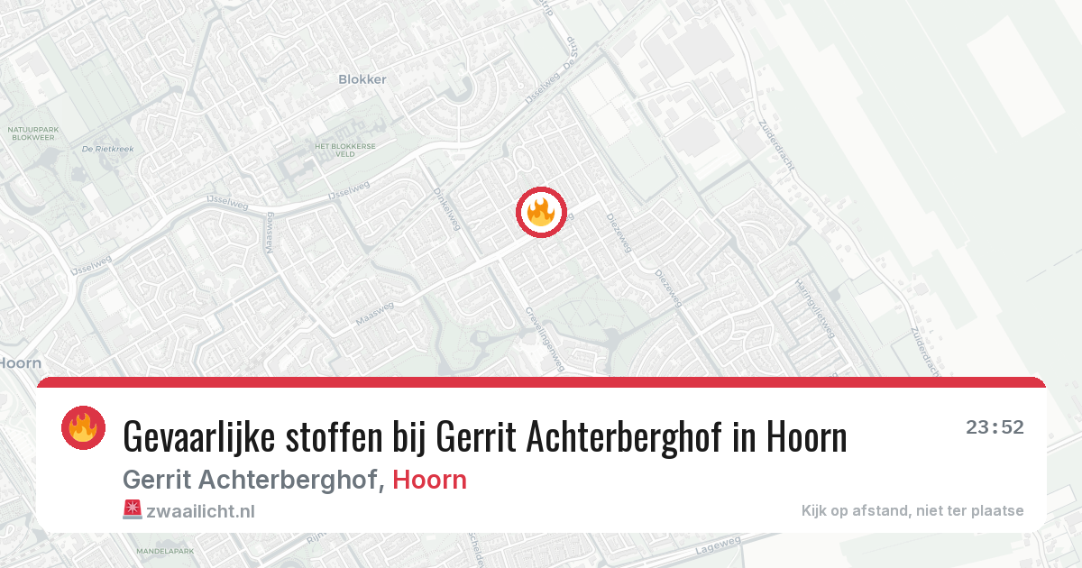 Gevaarlijke stoffen bij Gerrit Achterberghof in Hoorn — 8 apr 2026