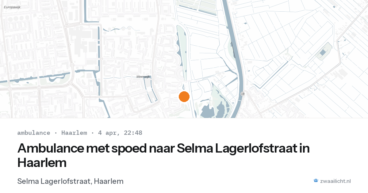 Ambulance met spoed naar Selma Lagerlofstraat in Haarlem — 4 apr 2026
