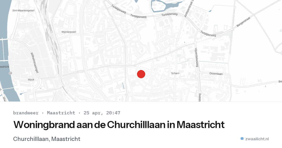 Woningbrand aan de Churchilllaan in Maastricht — 25 apr 2026