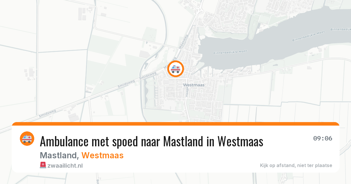 Ambulance met spoed naar Mastland in Westmaas — 24 jun 2026