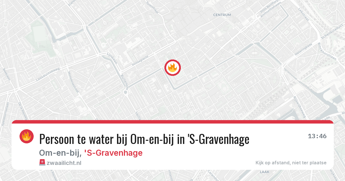 Persoon te water bij Om-en-bij in 'S-Gravenhage — 9 jun 2026