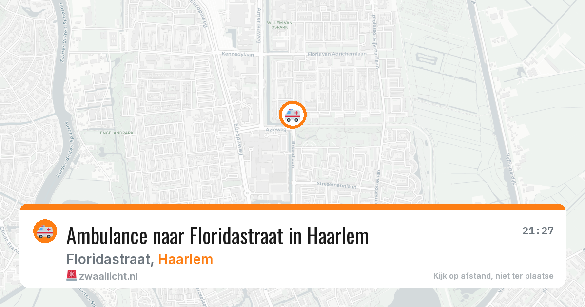 Ambulance naar Floridastraat in Haarlem — 5 aug 2026