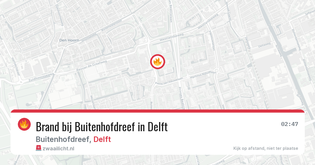 Brand bij Buitenhofdreef in Delft — 30 mrt 2026