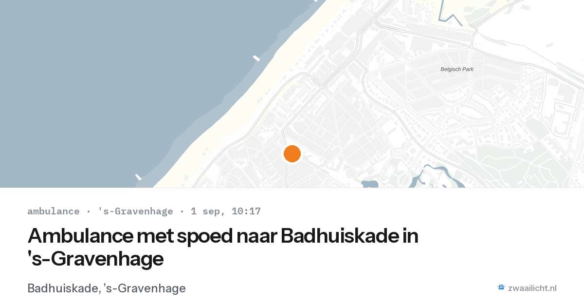 Ambulance met spoed naar Badhuiskade in 's-Gravenhage — 1 sep 2026
