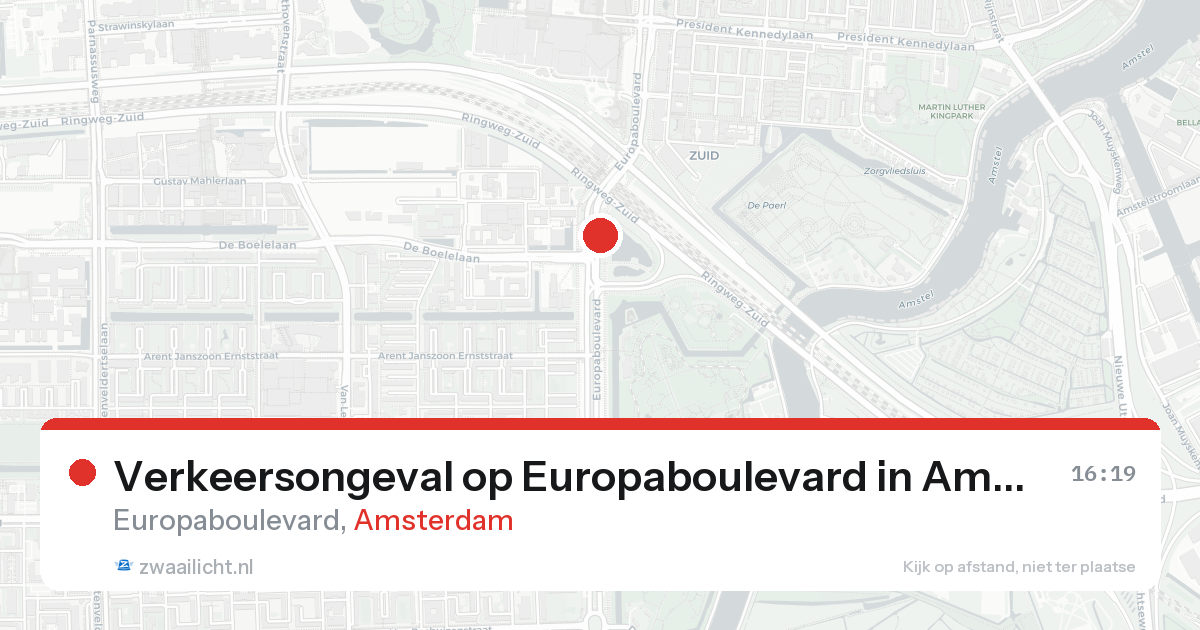 Verkeersongeval op Europaboulevard in Amsterdam — 24 aug 2026