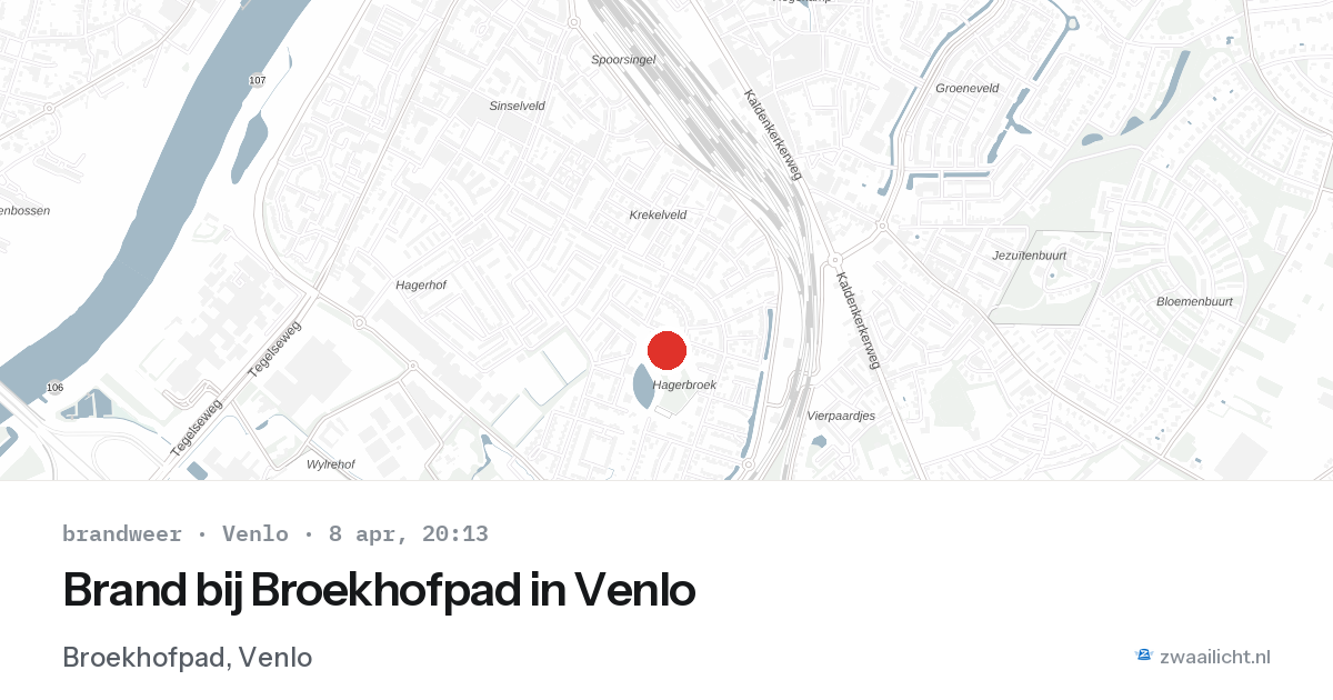 Brand bij Broekhofpad in Venlo — 8 apr 2026