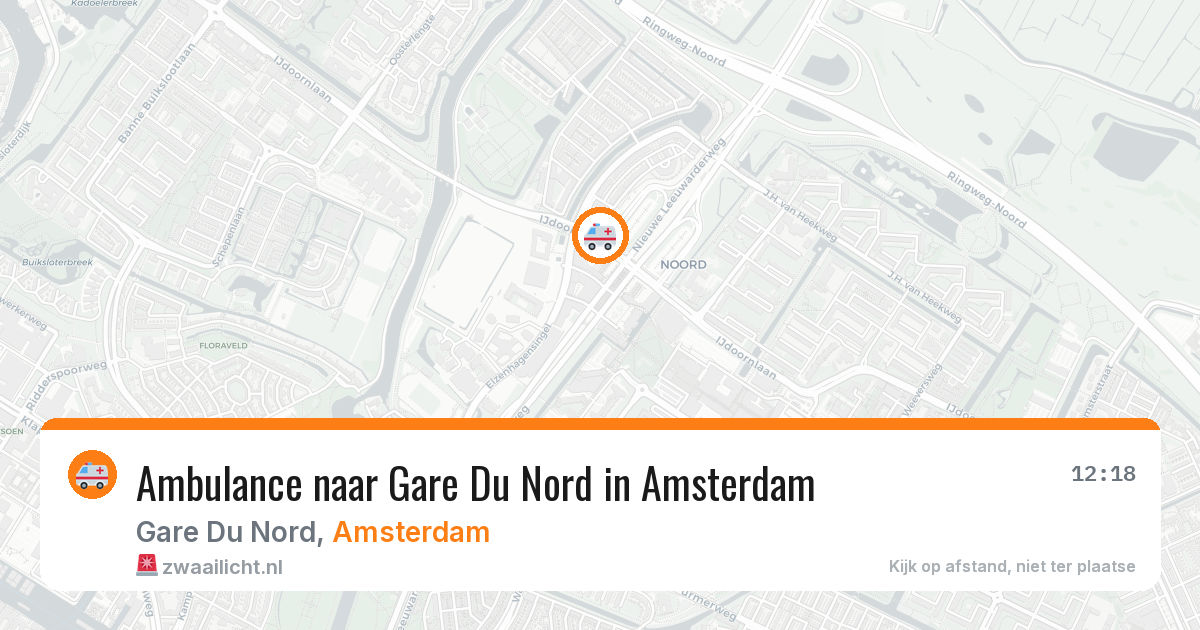 Ambulance naar Gare Du Nord in Amsterdam — 22 mei 2026
