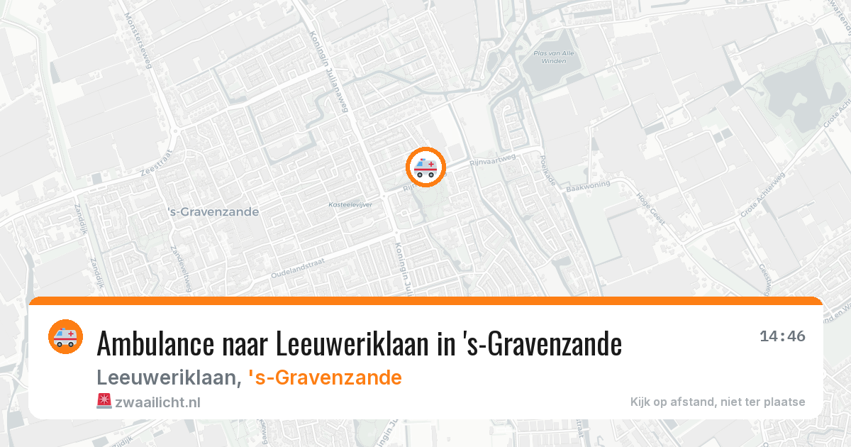 Ambulance naar Leeuweriklaan in 's-Gravenzande — 14 aug 2026