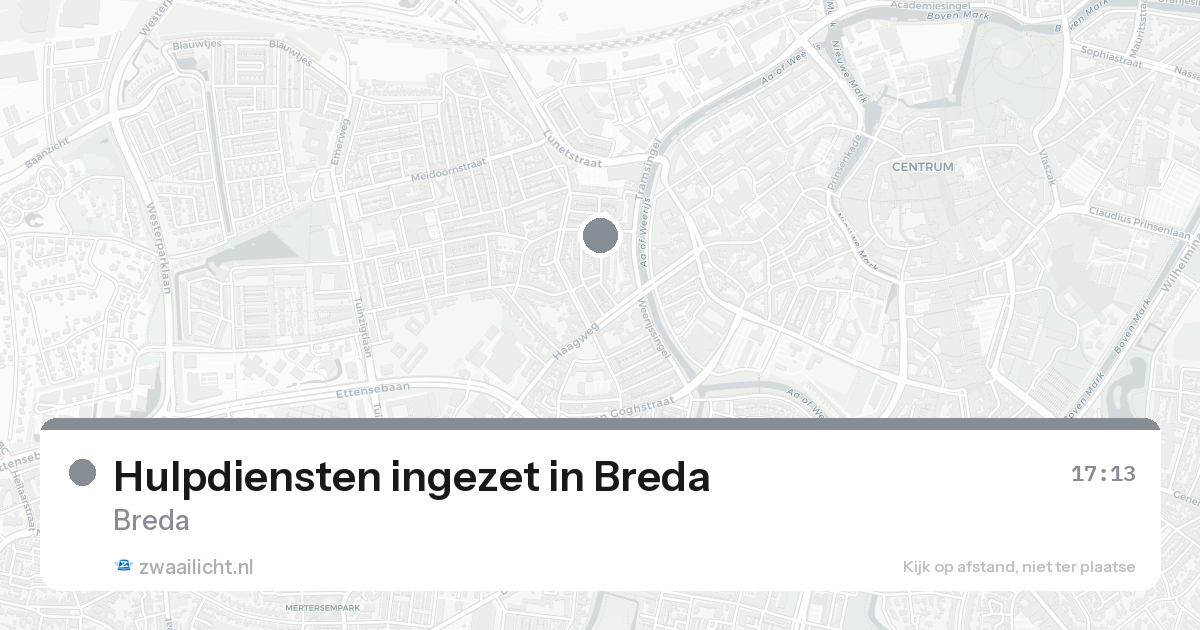 Hulpdiensten ingezet in Breda — 19 aug 2026 | 🚨 Zwaailicht.nl