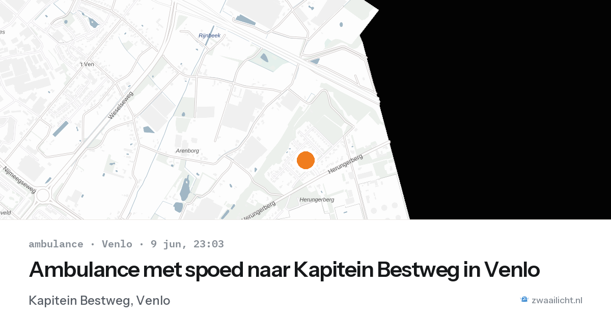 Ambulance met spoed naar Kapitein Bestweg in Venlo — 9 jun 2026