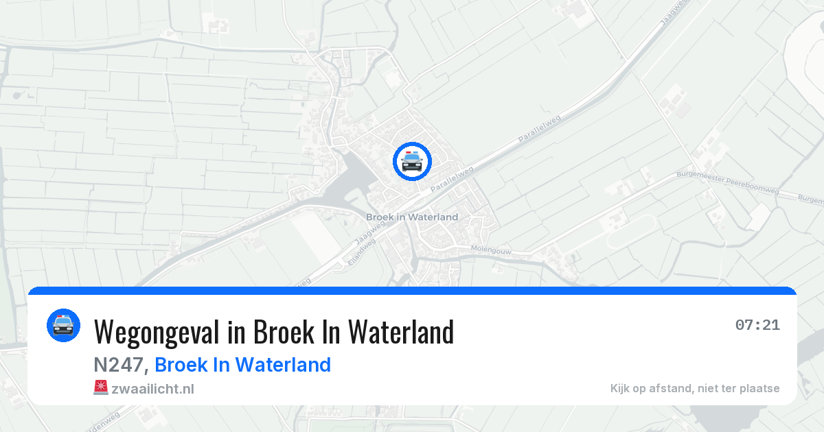 Wegongeval in Broek In Waterland — 11 jun 2026