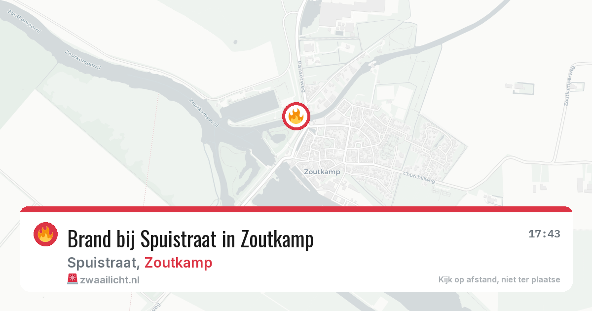 Brand bij Spuistraat in Zoutkamp — 30 jul 2026