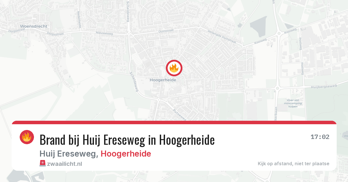 Brand bij Huij Ereseweg in Hoogerheide — 3 jul 2026