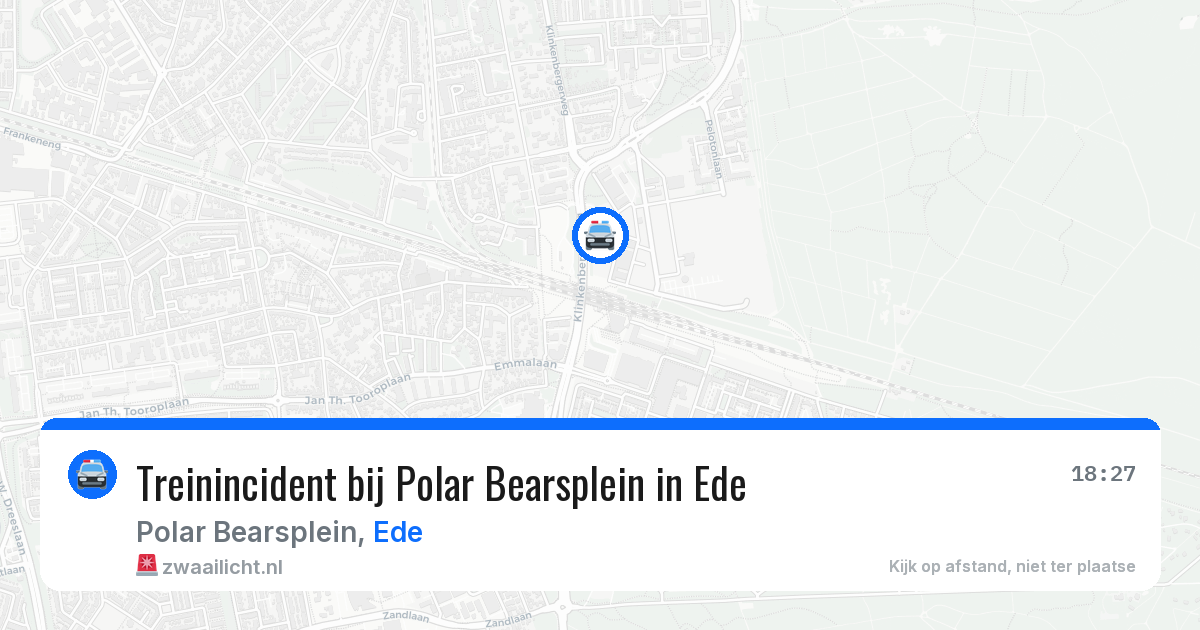 Treinincident bij Polar Bearsplein in Ede — 27 mrt 2026