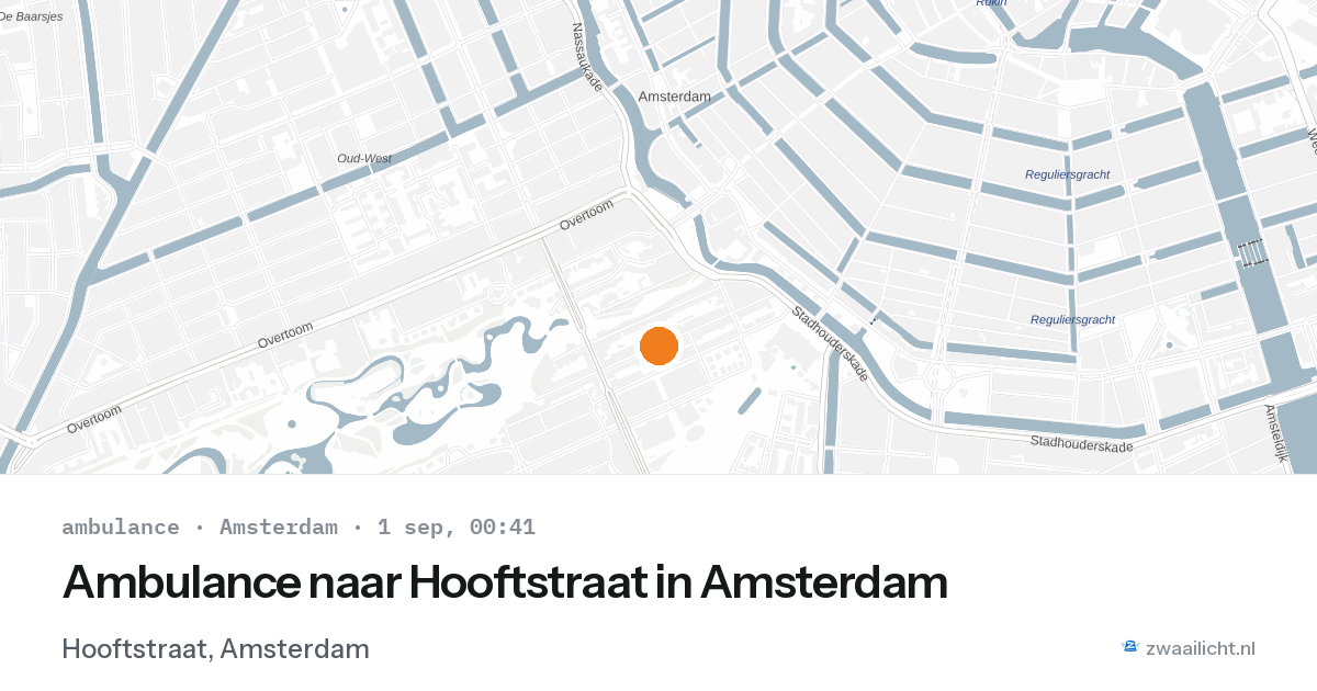 Ambulance naar Hooftstraat in Amsterdam — 31 aug 2026