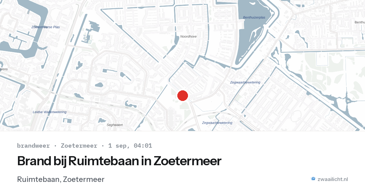 Brand bij Ruimtebaan in Zoetermeer — 1 sep 2026