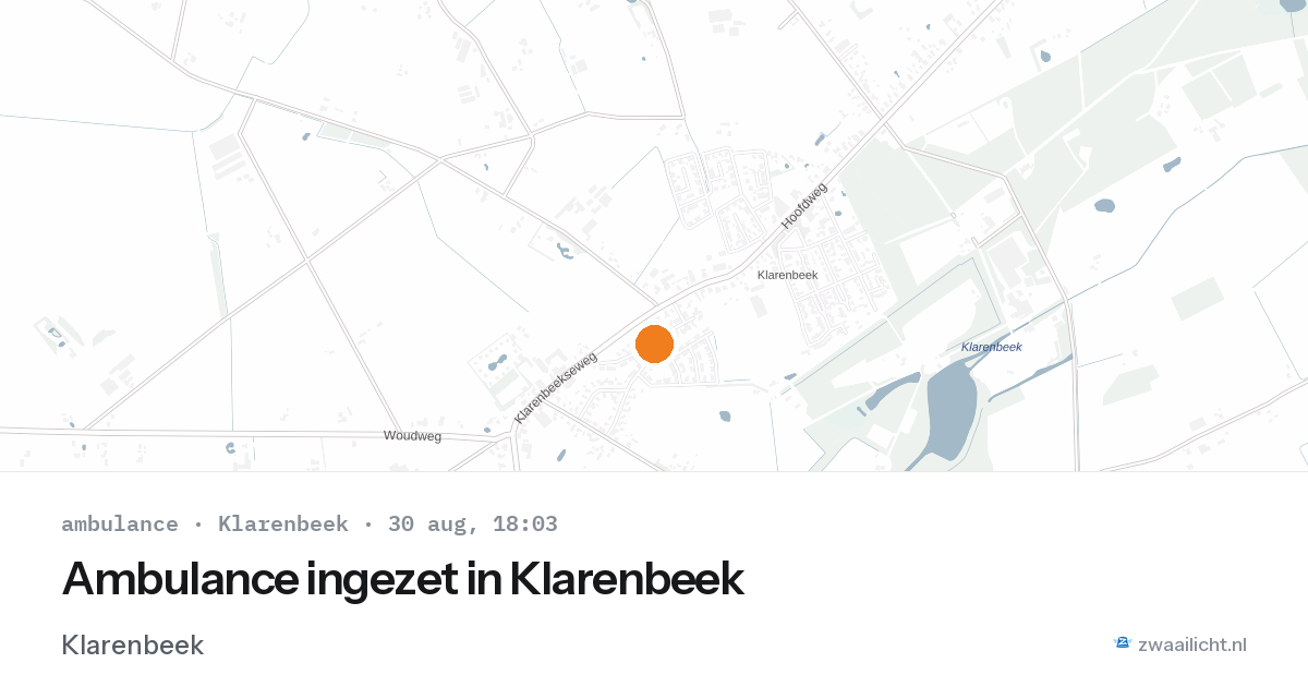Ambulance ingezet in Klarenbeek — 30 aug 2026