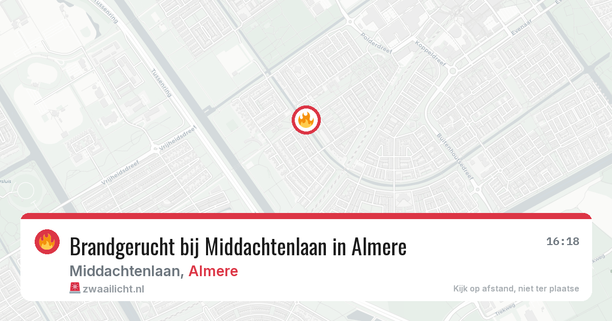 Brandgerucht bij Middachtenlaan in Almere — 10 mei 2026